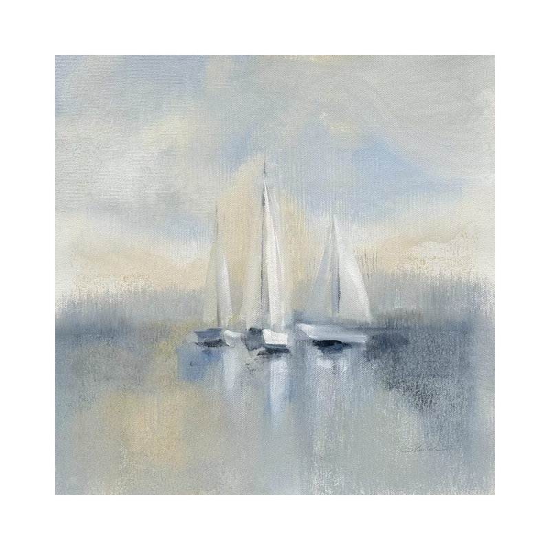 Morning Sail, Blue by Silvia Vassileva - Wrapped Canvas Painting, 45.72cm H x 45.72cm W x 1.91cm D