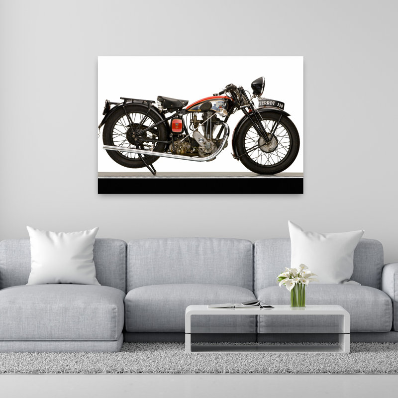 1934 Terrot 347Cc Type Hscg Supersport Moto classique abstrait paysage nature art mural, H 40 po x l 60 po