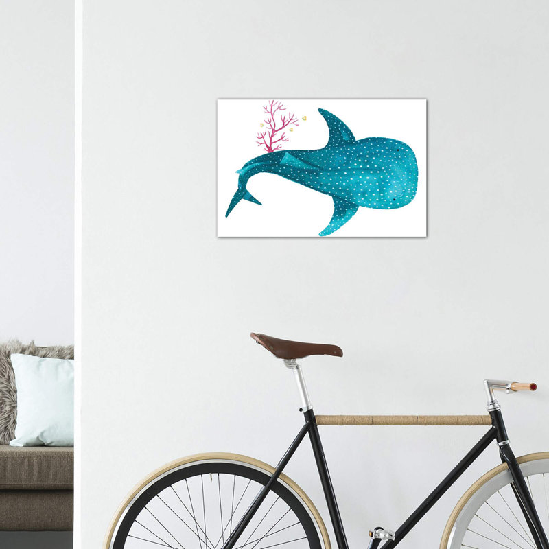 " Whale Shark With Coral ", Wrapped Canvas, No Mat, 40" H x 60" W x 1.5" D