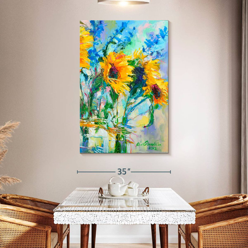 Harnek tournesols dans des bouteilles en verre, H 51 po x l 34 po