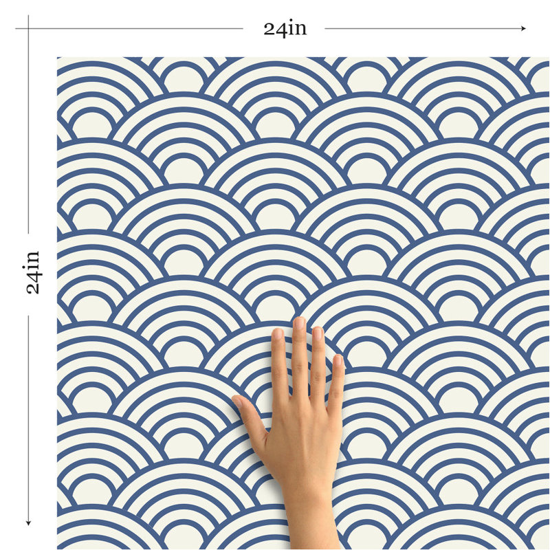Panneau de papier peint pelable et adhésif Dufren Circles, L 126 po x l 24 po
