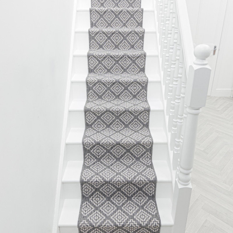 Stair Runner Geometric Shapes Flatweave Area Rug, Runner 60 x 600 cm