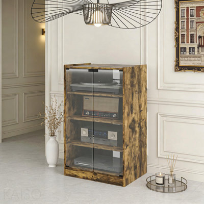Cabinet audio de support, support moderne de meuble de rangement de médias pour le salon d'équipement audio