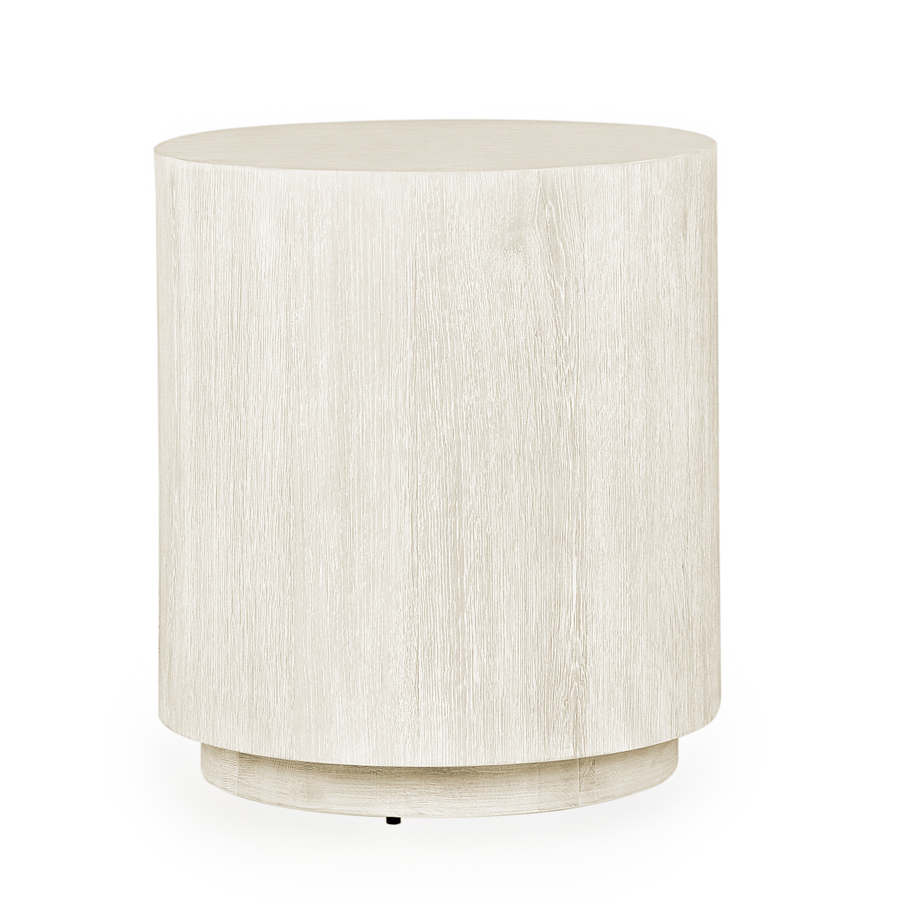 Taryn 20 Drum End Table Color White Wash