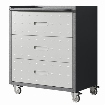 Heavy-Duty Metal Storage Cabinet With Wheels - 3 Drawer Tool Cabinet For Garage, Office, And Home Organizer Solutions