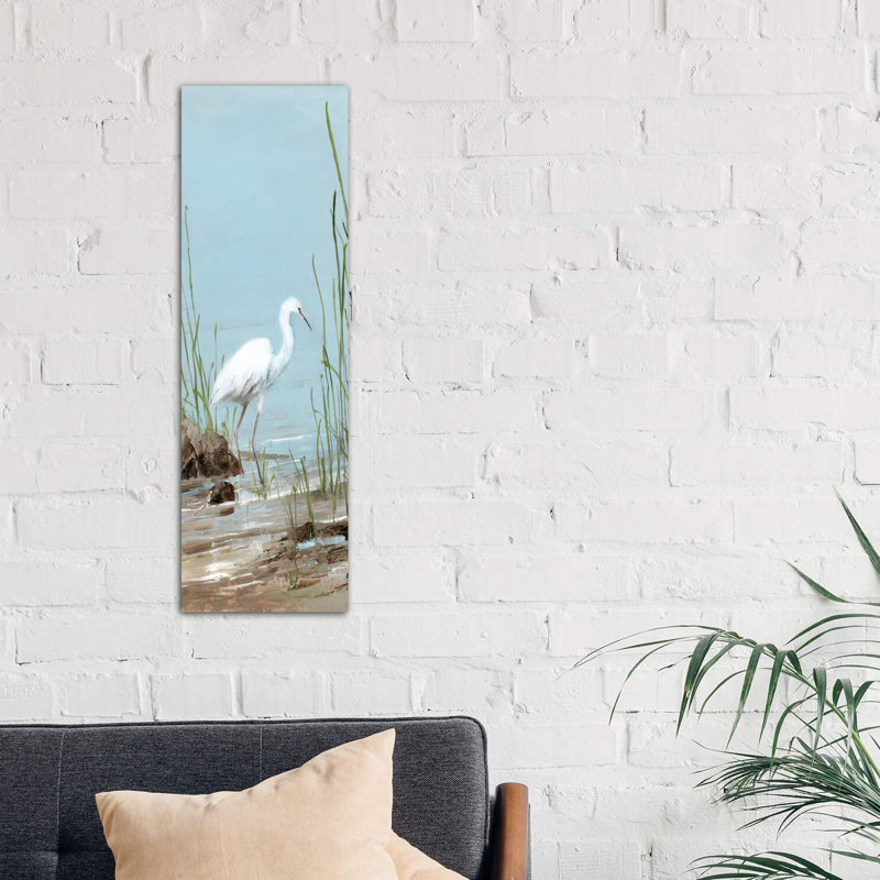 Island Egret I by Sally Swatland - Wrapped Canvas Panoramic Painting, 152.4 cm H x 50.8 cm W x 3.175 cm D