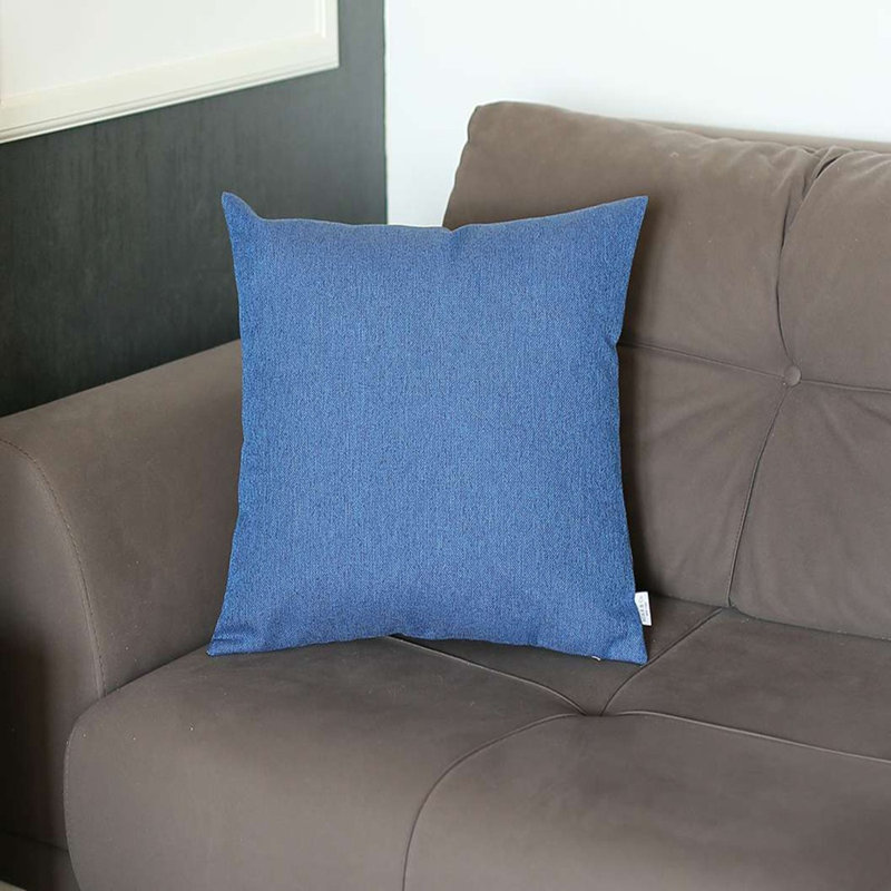 Boho-Chic Blue Jacquard 18" x 18" Throw Pillow Cover