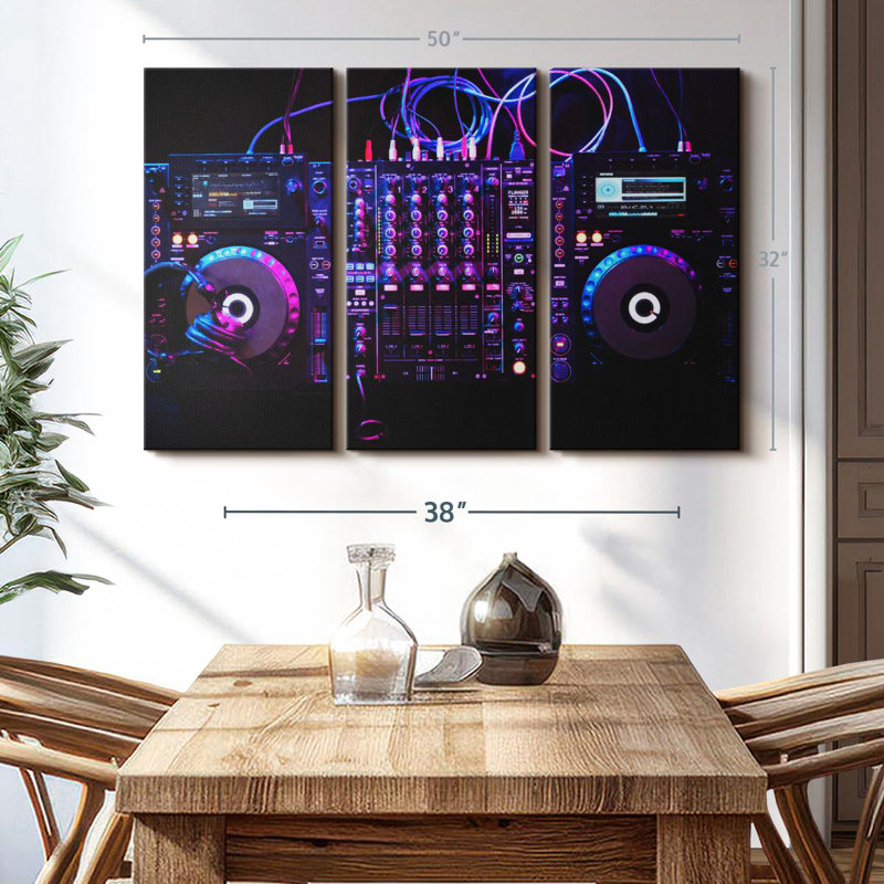 " DJ Audio Controller ", 32" H x 50" W x 1.25" D