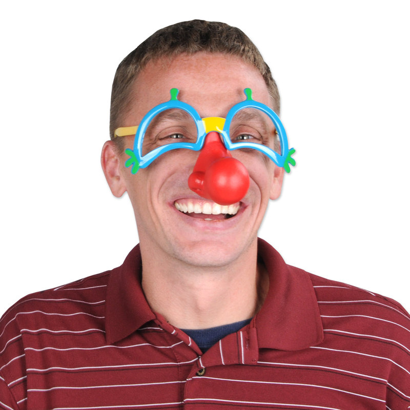 Clown Glasses with Nose - 6 Pack