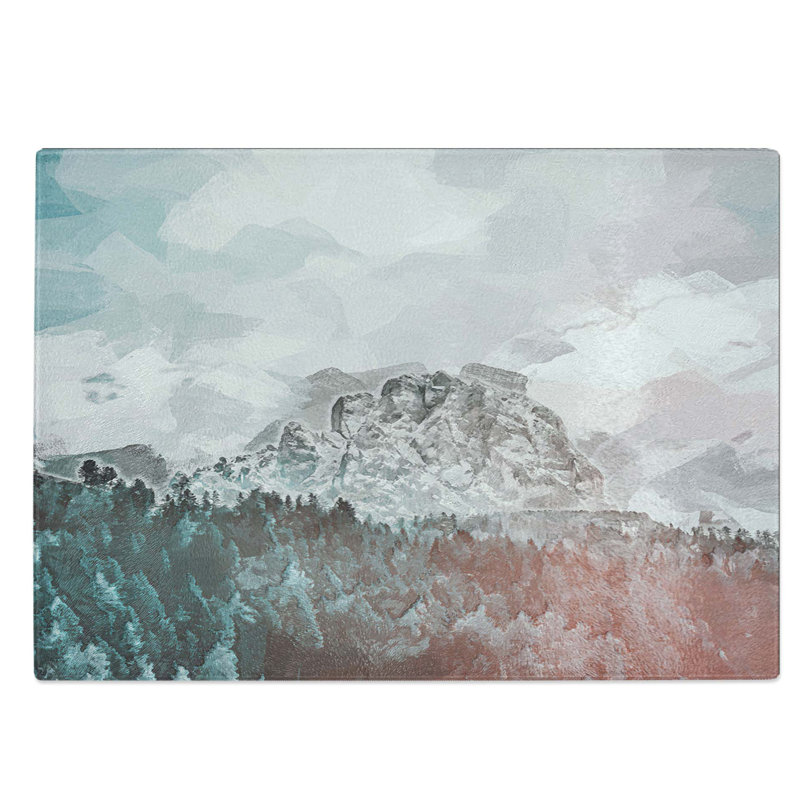 Glass Mountain View in Abstract Chopping Board, 39 cm W x 28.5 cm L