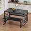 Ensemble de table de salle à manger 3 pièces 43,3 pouces avec bancs Aithan, ensemble de table de cuisine rustique pour petits espaces, ensemble de salle à manger de style campagne moderne avec banc pour cuisine et salle à manger-1421384762-1506736367