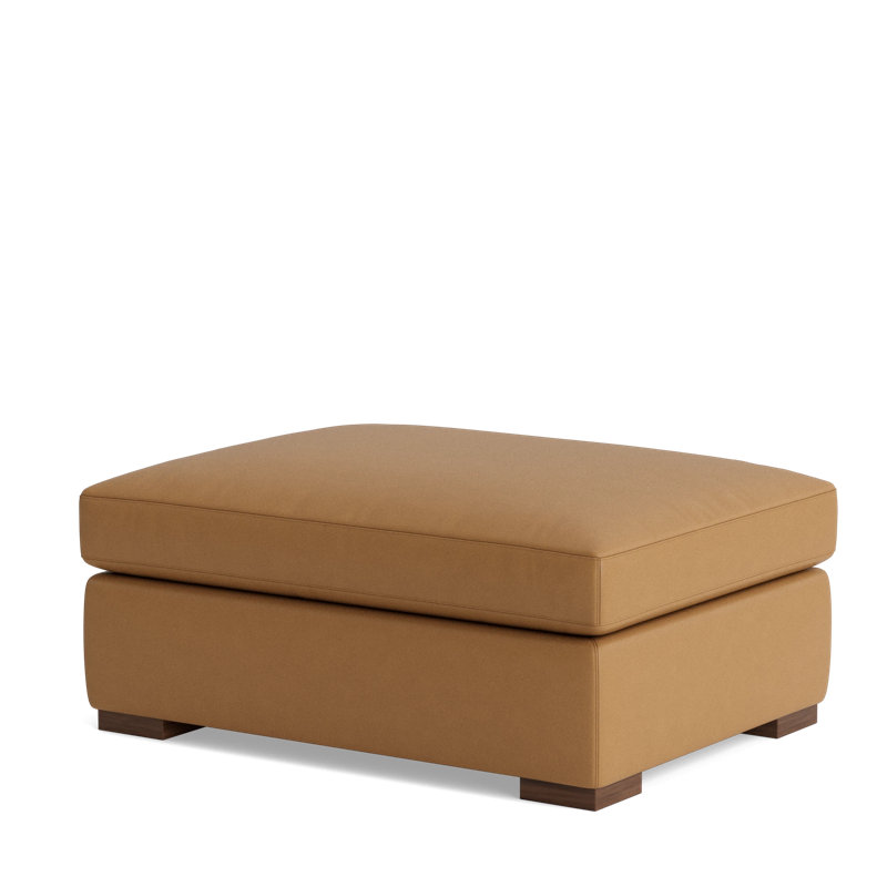 Lucca Ottoman, Leather - Butterscotch