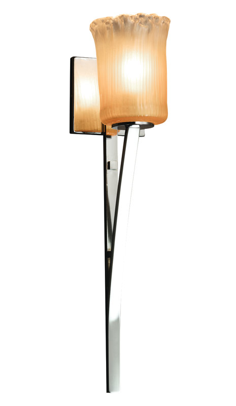 Luminaire mural à 1 lumière Leroux, Bronze foncé, Or avec rebord transparent