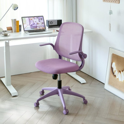 Ergonomic Mesh Task Chair with Flip-Up Arms and Lumbar Support for Small Spaces