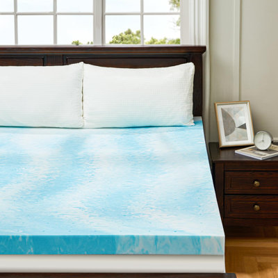 Gel-Infused Memory Foam Mattress Topper, 2 Inch High-Density, Pressure Relief, Breathable & Supportive