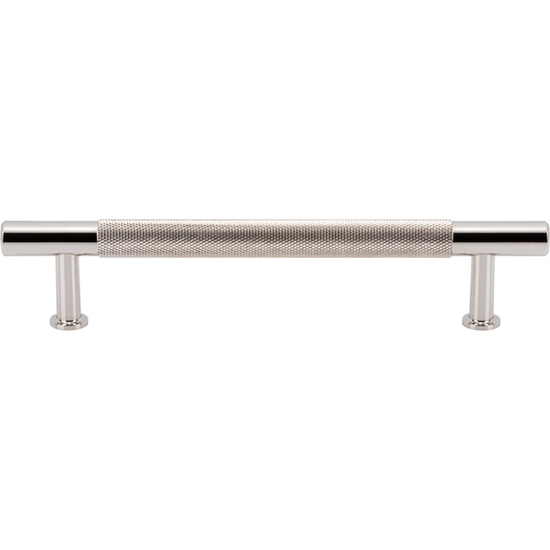 Beliza Knurled Bar Pull, Polished Nickel, 6 5/16"