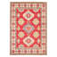 Tapis rouge en laine noué à la main de conception unique 8 pi 3 po x 11 pi 9 po New Age
