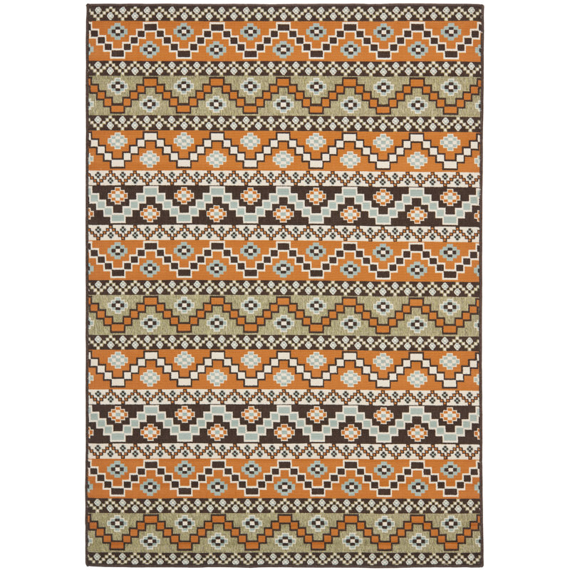 Tapis intérieur / extérieur Northpoint Ikat, Rectangle 2 pi 7 po x 5 pi