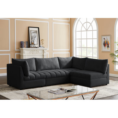 Ensoll Velvet Sectional Reversible