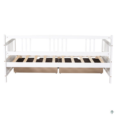 Twin Size Daybed Wood Bed With Two Drawers