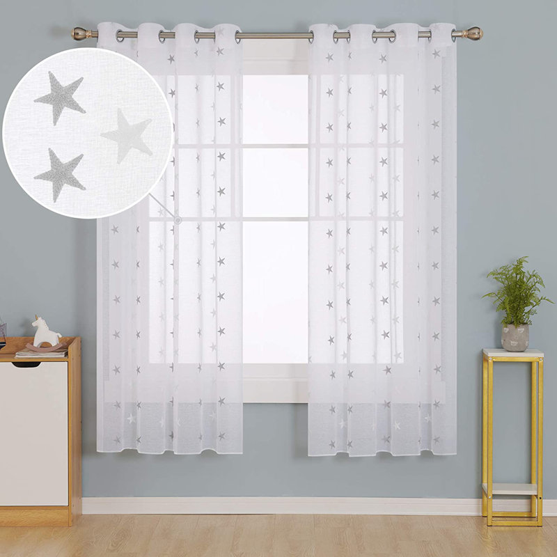 Eliga Sheer Pair, Grey, Width 140 x Drop 138cm