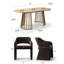 Ensemble de table de salle à manger pour 6 personnes avec table ovale extensible et 6 chaises rembourrées en chenile-1358987641