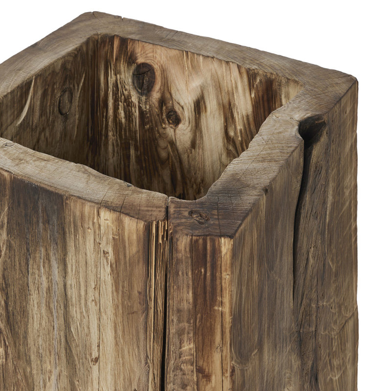 Jardinière Hoarce - Brûlé récupéré, H 25,75 po x l 16 po x P 16 po, Brûlé récupéré