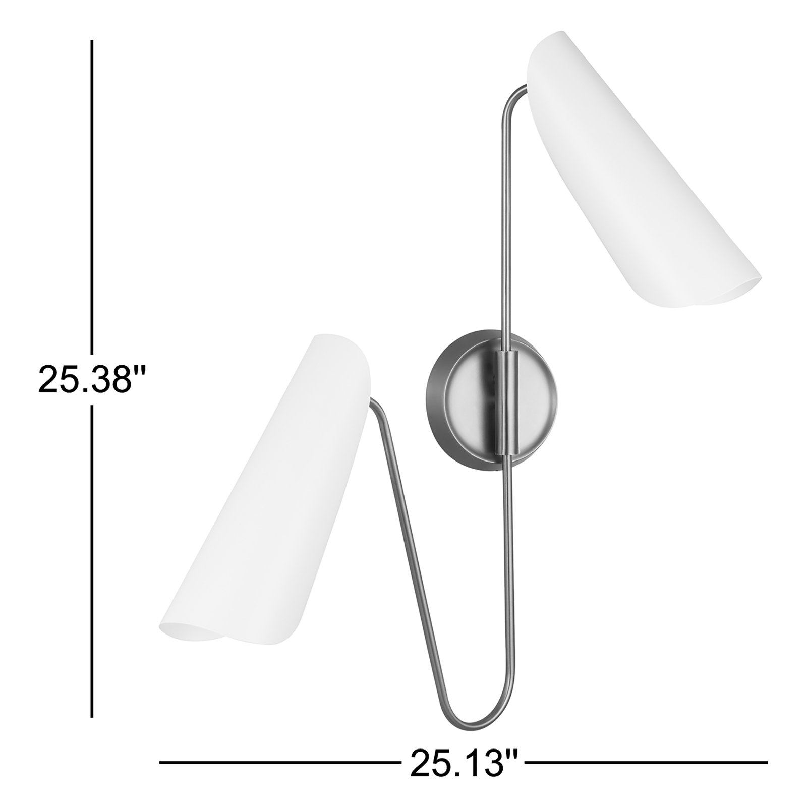 Risa Steel Armed Sconce, Midnight Black