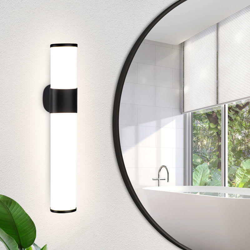 Clessie Plastic LED Flush Mounted Sconce, Black