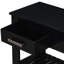 Console de vestibule en pin et en noir, 4 tiroirs, 2 tablettes, pièce de style élégante pour les tiroirs en pin
