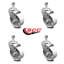 TS Caster Set 4 -4" Wheel&10MM Stems-2 w/Brake