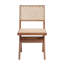 Ensemble de 2 chaises de salle à manger décontractées en rotin de style Mid-Century