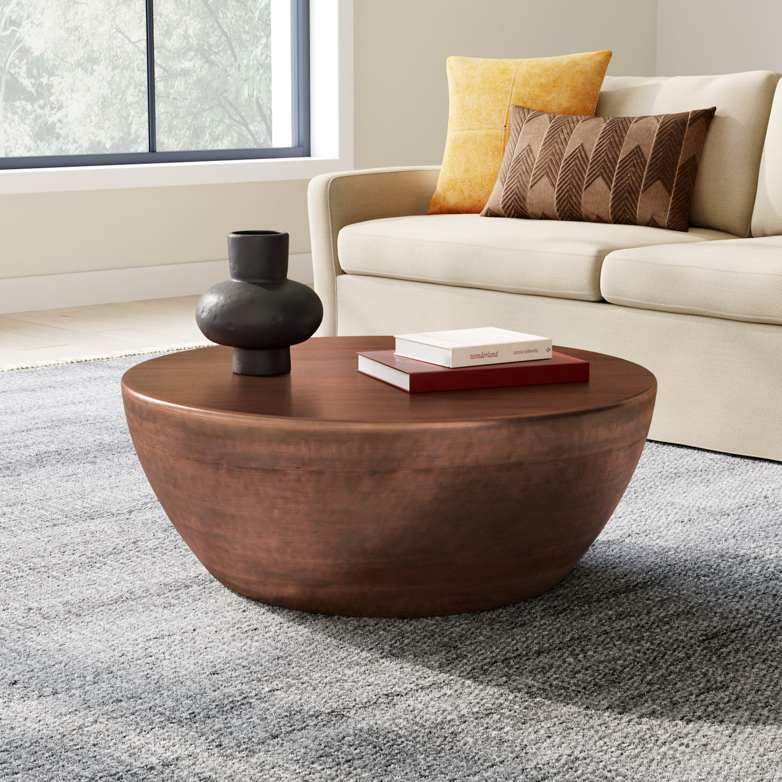 Hobbs Drum Coffee Table, Copper