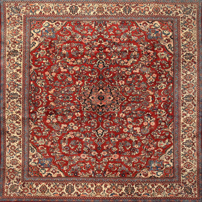 Tapis traditionnel rouge / brun Dickler
