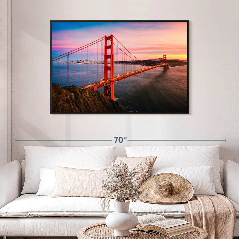 Golden Gate, 46" X 31", Floating Frame Black
