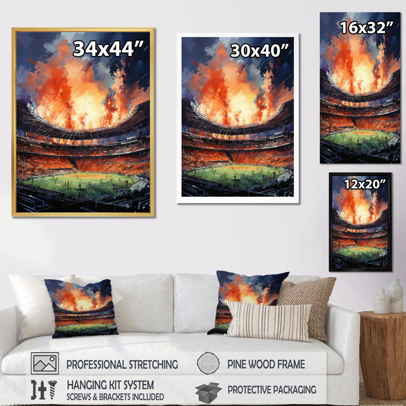 Décoration murale Sport Stadium In Spotlight IV - Cityscapes, H 20 po x l 12 po x P 1 po, Toile tendue