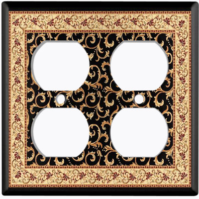 Patterned 4 - Gang Duplex Outlet Standard Wall Plate