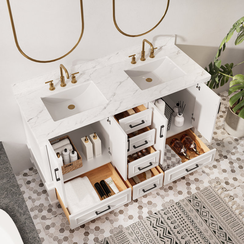 Fully Assembled Freestanding Bathroom Vanity With Top