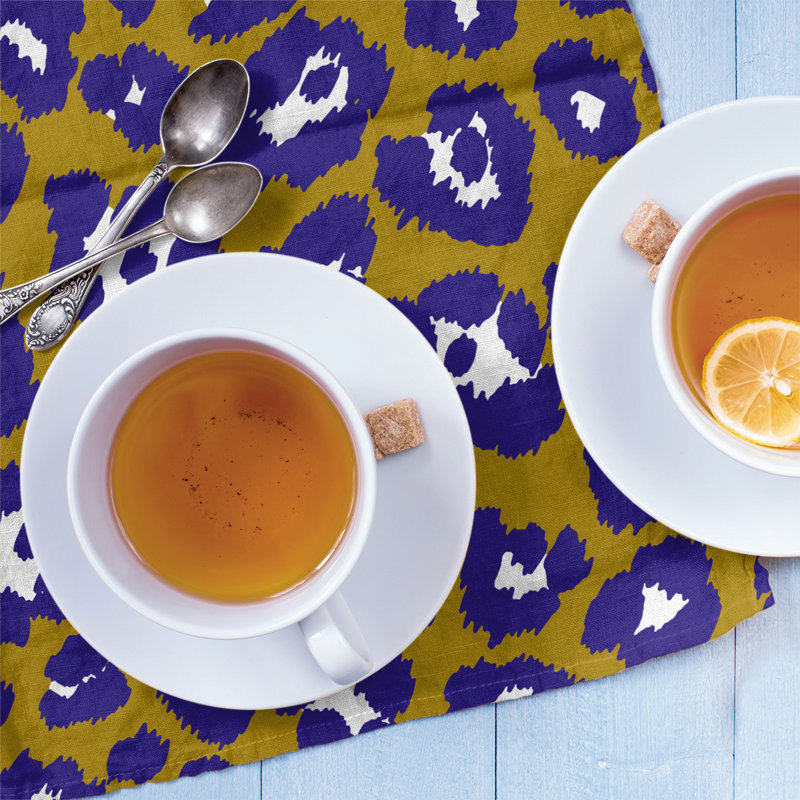 Tea Towel Kitchen Towel, Gold/Purple/White, Cotton Blend