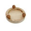 Decorative Round Wood Display Riser, Small Plant Stand, White, 9.7" Dia.-2137733788
