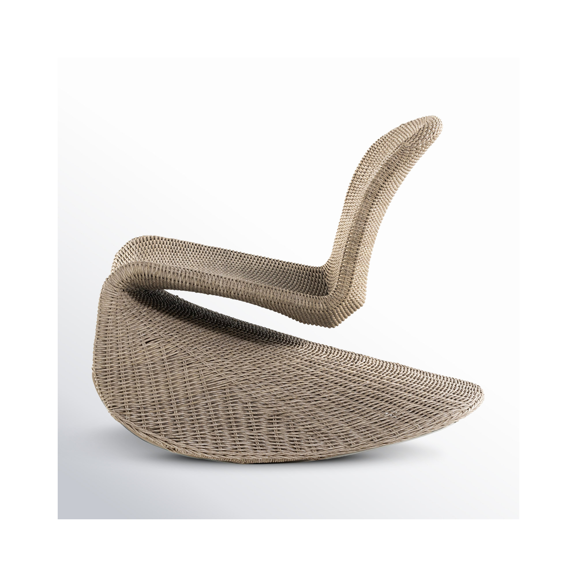 Daughtery Wicker Outdoor Armless Lounge Chair, Vintage White