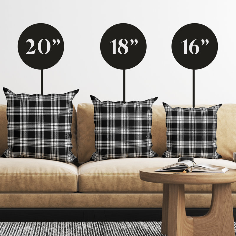 Housse de coussin Tartan, H 16 po x l 16 po