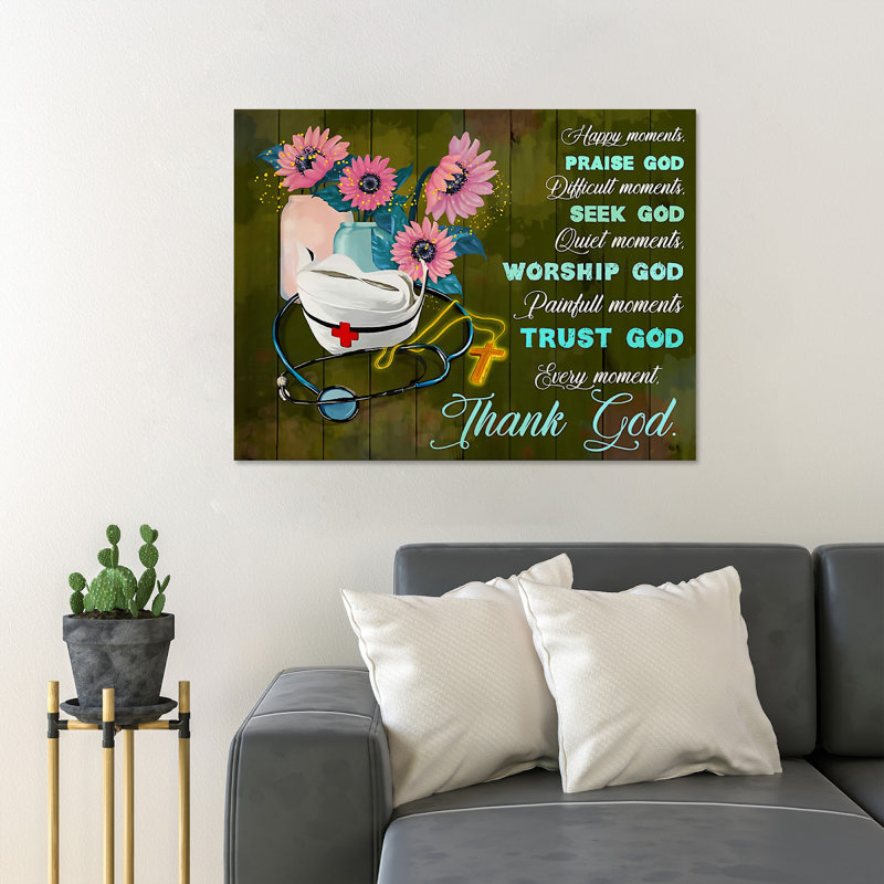 «Nurse's Prayer» par Flowers and Tools - Art textuel sur toile tendue, H 16 po x l 20 po x P 2 po
