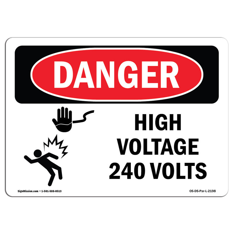 Signe de danger, H 12 po x l 18 po x P 0,1 po