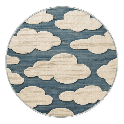 Washable Cloud Patterns Farm Area Rug