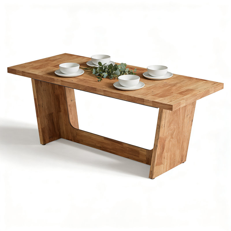 Modern Practical Style Walnut Grain Veneer Rectangular Table With 1 Extension Leaf Suitable For Modern-Style Family Dining Rooms And Light Office Spaces