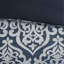 Ensemble d'édredon 8 pièces jacquard bleu marine / argent grand-119744634-119744635