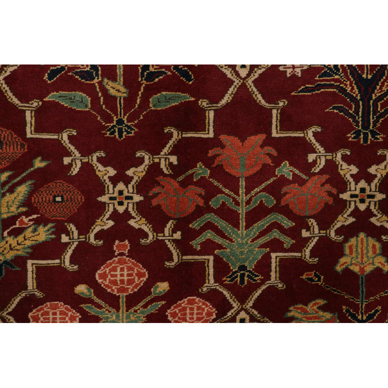 Wool Floral Area Rug in Beige/Brown, Blue, Green, Orange, Red