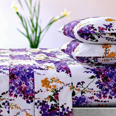 Vibrant Dreams Twin Sheet Set - Deep Pocket, Oversized Flat, Multicolor - Luxurious Serena Printed Bedding for a Cozy Night's Sleep