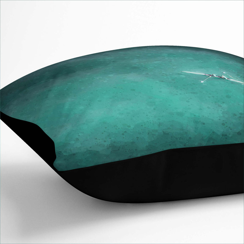Sweep Rowing in Portugal Cushion with Filling, Black, 40cm H x 40cm W x 15cm D